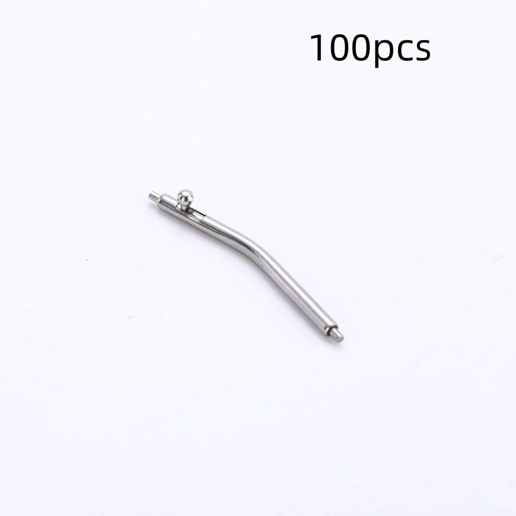 304 stainless steel curved watch spring bars in five sizes from 16mm to 24mm, 100 pieces