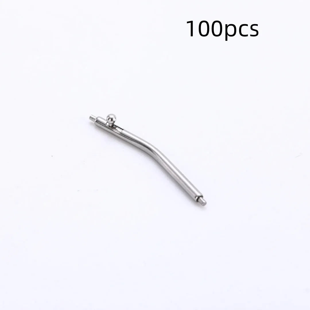 304 stainless steel curved watch spring bars in five sizes from 16mm to 24mm, 100 pieces