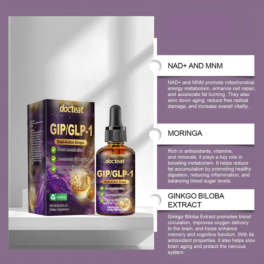 60ml bottle of balance-relieving liquid supplement drops with a dropper on a white background.