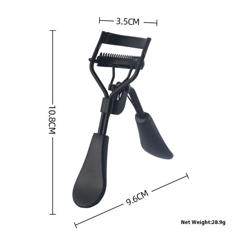 A4 manual eyelash curler with silicone comb in carbon steel and ABS construction