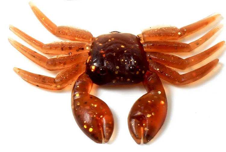 8cm PVC artificial crab fishing lure in red and brown colour options