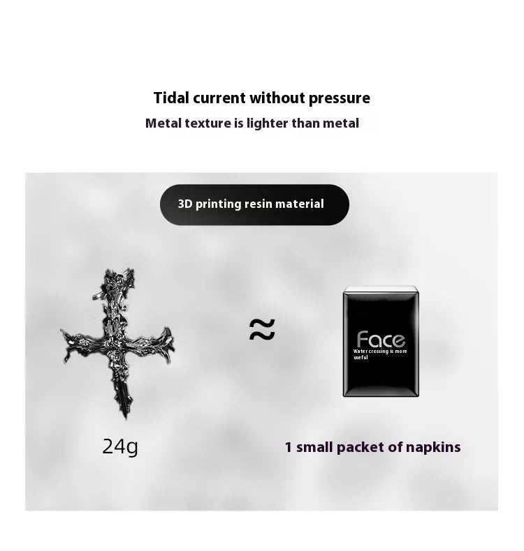 Gothic cross resin headphone cover for Apple AirPods Max in silver colour.