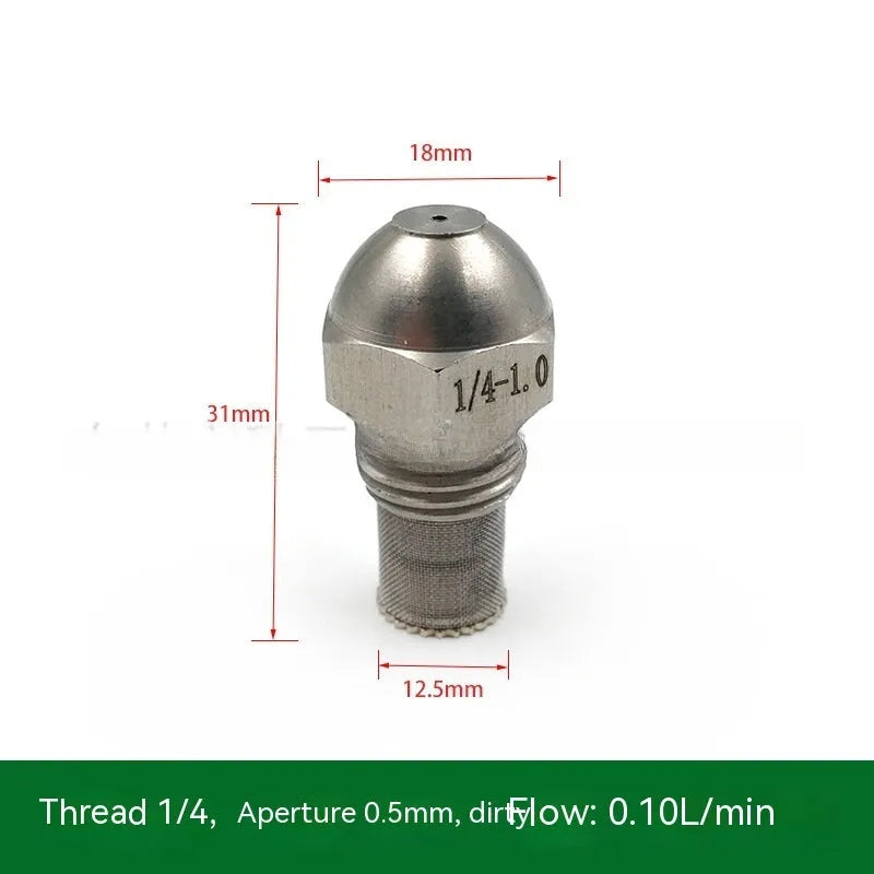 304 stainless steel fine atomization nozzle with external thread connection and multiple aperture size options
