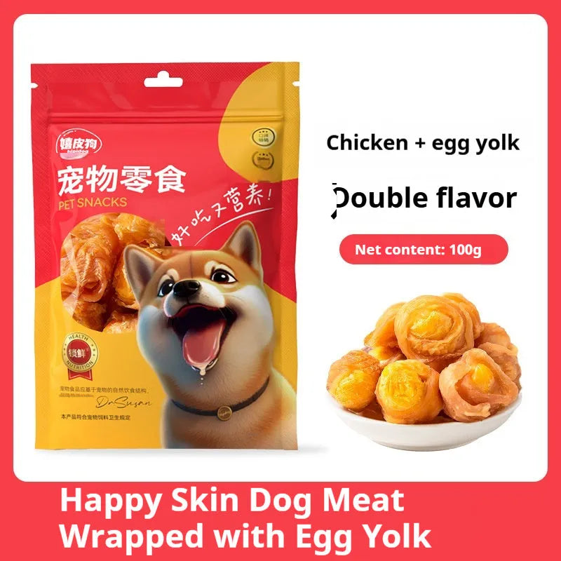 Dog snack egg yolk chicken duck meat small molar training reward food