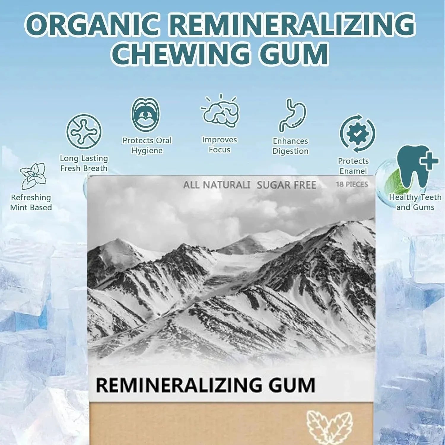 Box of Frankincense Mint dietary supplement capsules, 18 capsules per box with mint flavour