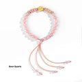 Hand-woven red rope bracelet with diamond shaped crystal and peach blossom Chinese design