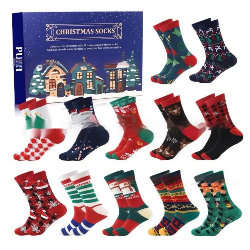 Cute mini Christmas sock resin figurine from a blind box, a festive decoration for holiday trees.