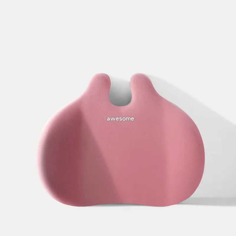 Automotive headrest and lumbar support pillow set in coordinated colours for car comfort