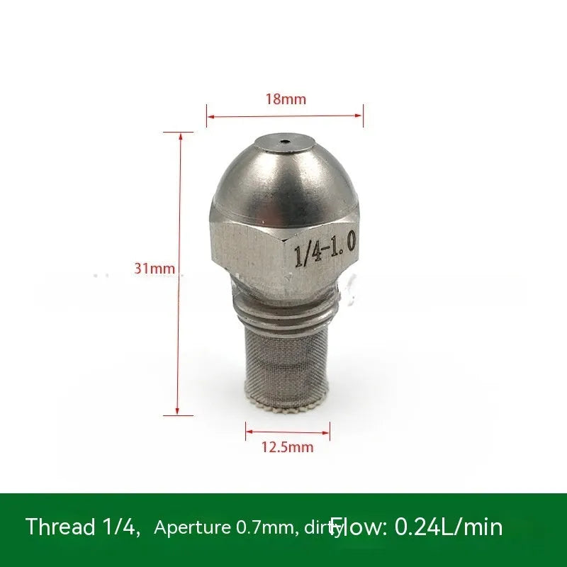 304 stainless steel fine atomization nozzle with external thread connection and multiple aperture size options