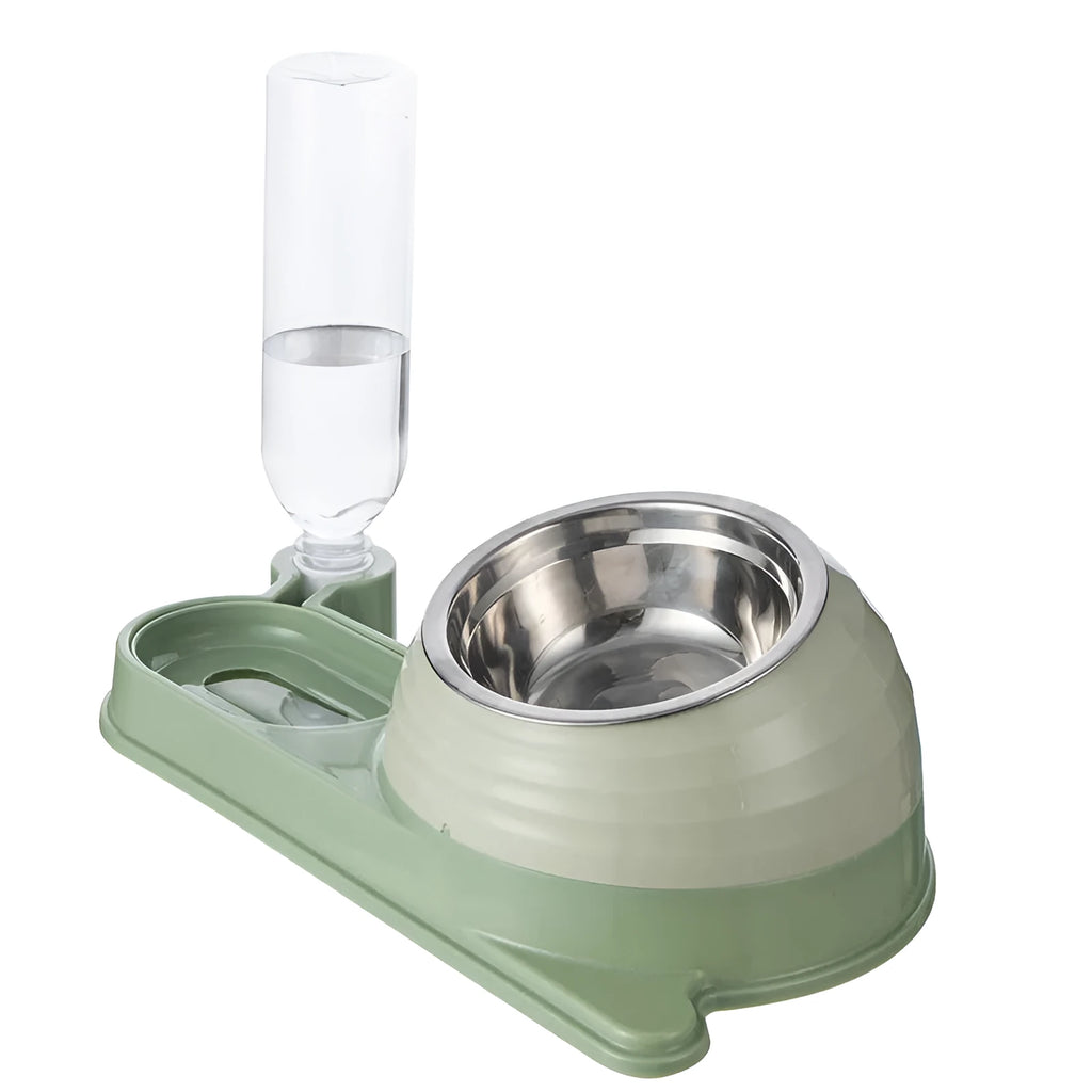 Automatic water dispenser cat bowl with elevated ceramic feeder in three colour options