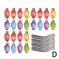 Christmas light bulb reflective magnetic paste set with 24 bulbs and 12 wires for metal surface decoration