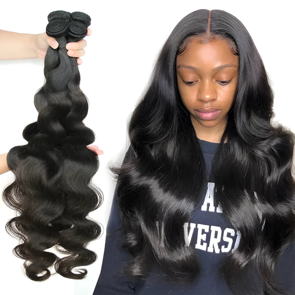Long wave hair extension piece in black, 16 to 24 inches, 100g, high temperature fibre