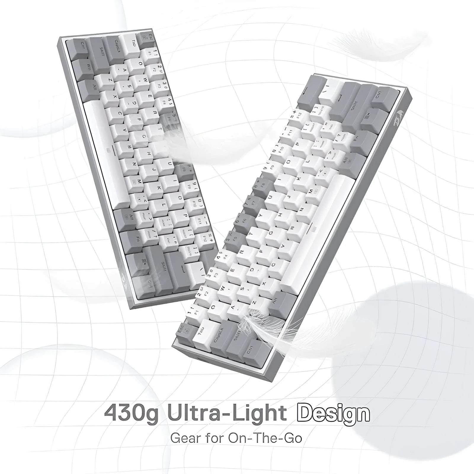 K617 RGB mechanical keyboard with white pink colour scheme and backlit keys