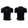 Men's cotton T-shirt with metal belt design and small stand-up collar slim fit short sleeve