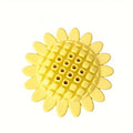 Yellow rubber sunflower-shaped dog chew toy for puppies and dogs