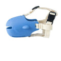 Portable breathable adjustable dog muzzle for small medium dogs in blue
