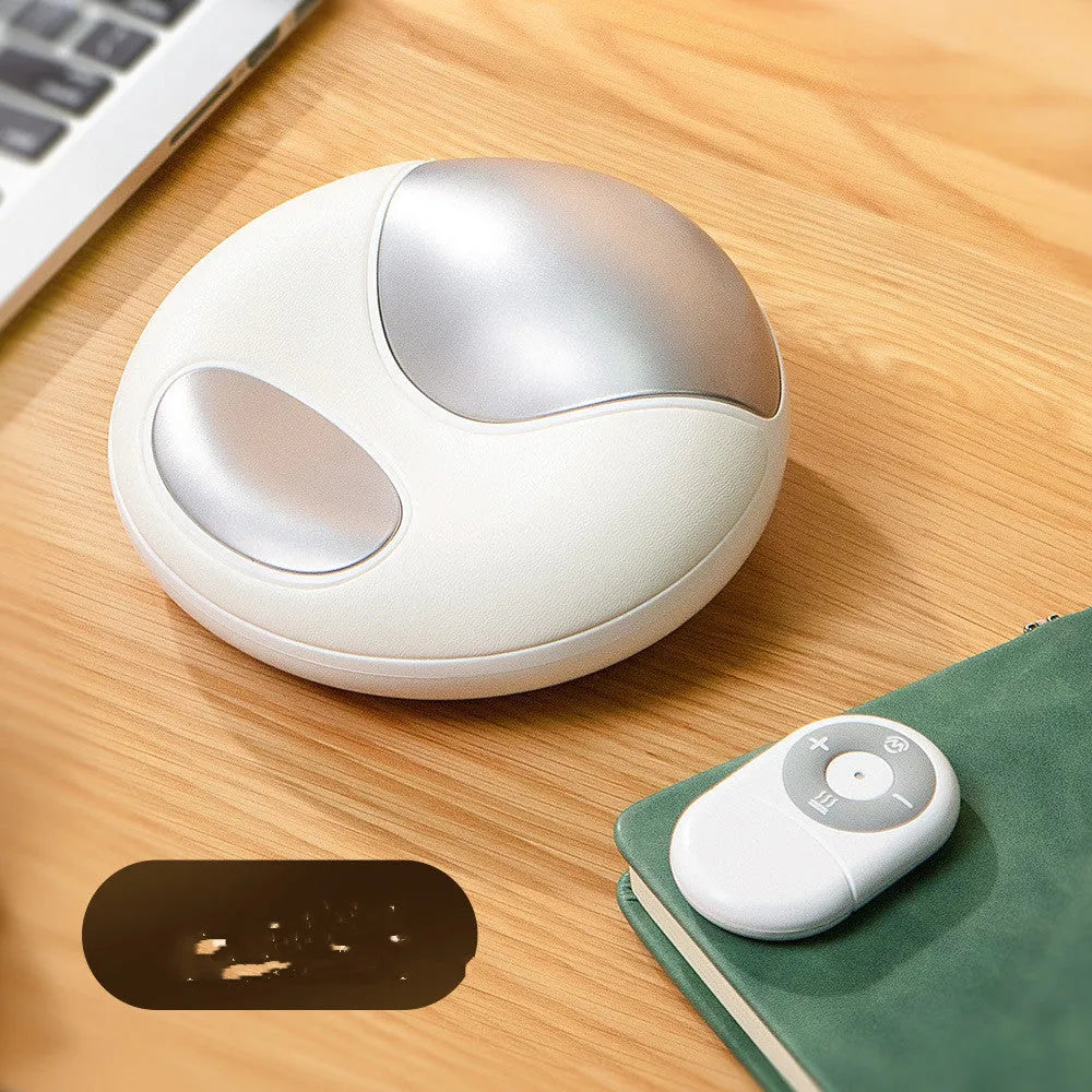 Smart electric hand massager in white with heating and pulse therapy functions for hand fatigue relief