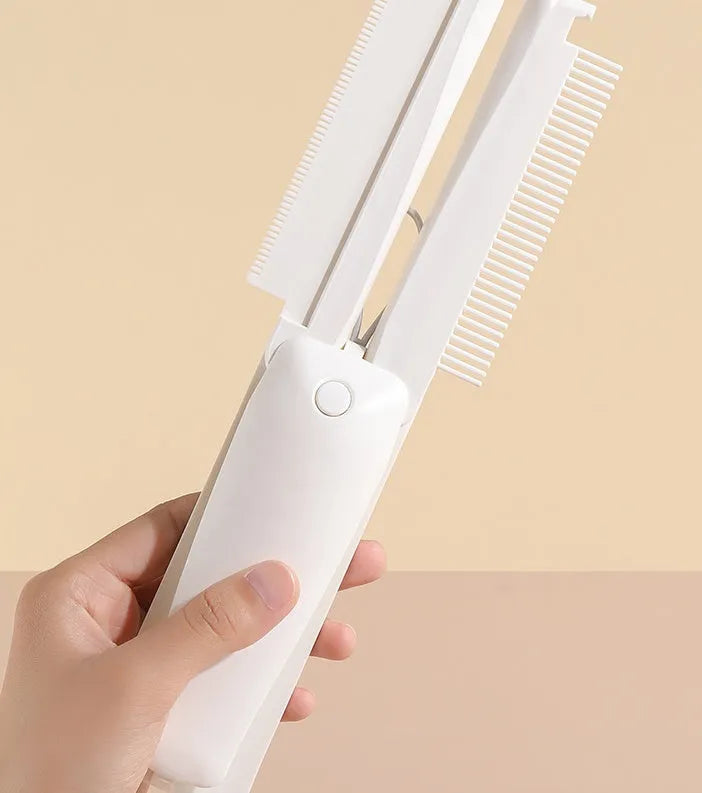 Pink and white plastic pet grooming brush for cats and dogs to remove floating hair