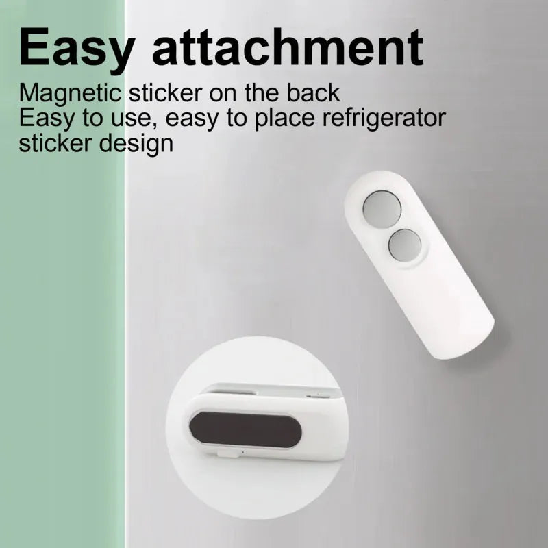 Blue and white handheld USB rechargeable heat sealer with built-in cutter for sealing food bags.