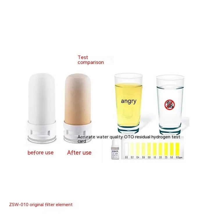 White diatom ooze ceramic water filter element measuring 43x43x100mm
