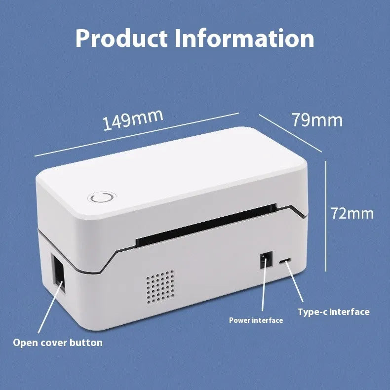 TDL401H thermal printer with Bluetooth connectivity and compact 149mm design