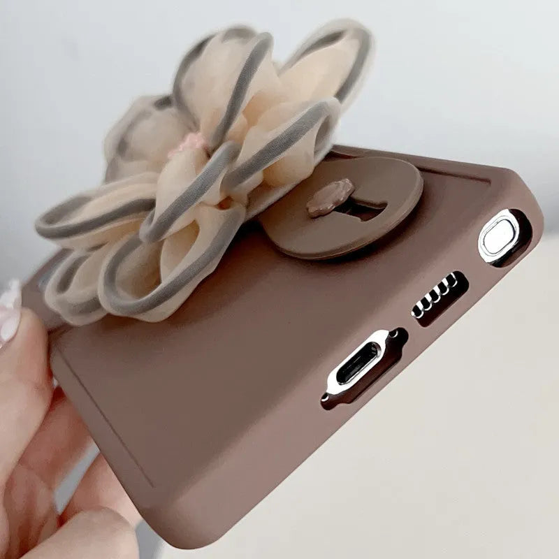 Purple silicone phone case with bracket and wrist strap for Samsung smartphones