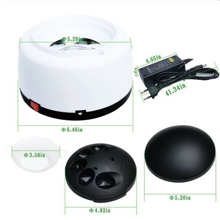 White nail steam remover machine on a table, compact 20x20x20 cm design
