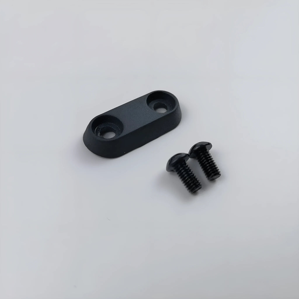 Black aluminium riser fixing latch for Ninebot ES series electric scooter, 46x20mm
