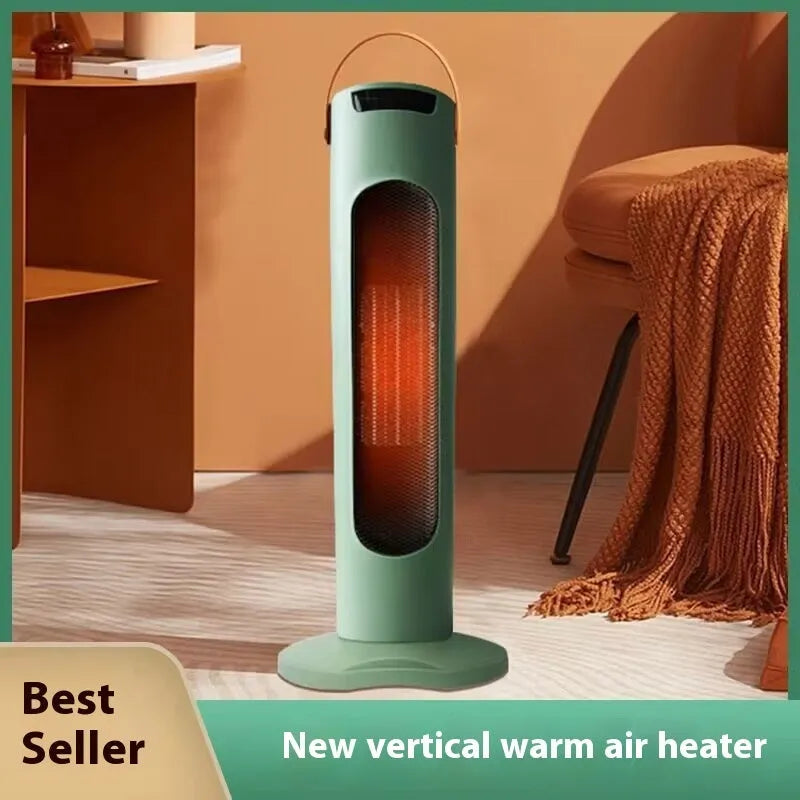 Vertical white or green electric PTC heater with remote control and timer, 2000W for rooms 30㎡ or more