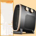 White ceramic electric fan heater with mechanical controls and timer for rooms up to 20 square metres