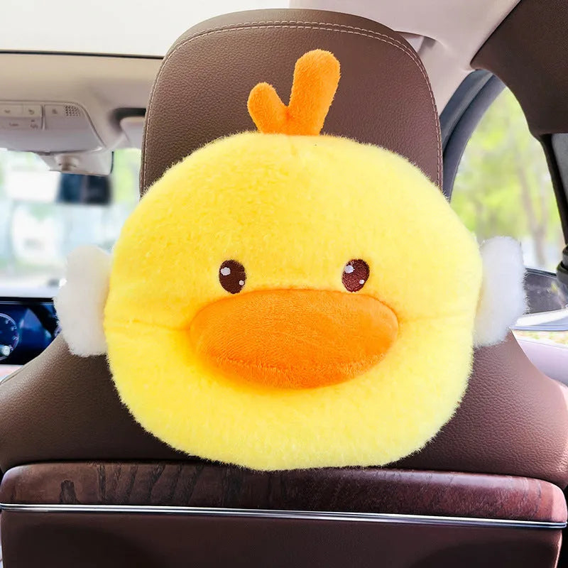 Green frog plush car tissue box hanging on seat back with telescopic buckle