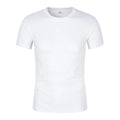 Men's white and black CVC cotton short-sleeved round neck T-shirt on size chart