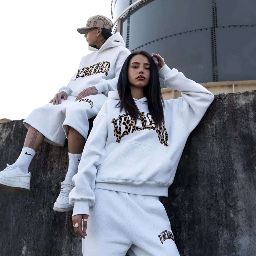 Men's patchwork double waist hip hop trousers in sweatshirt colour with elastic polyester fabric