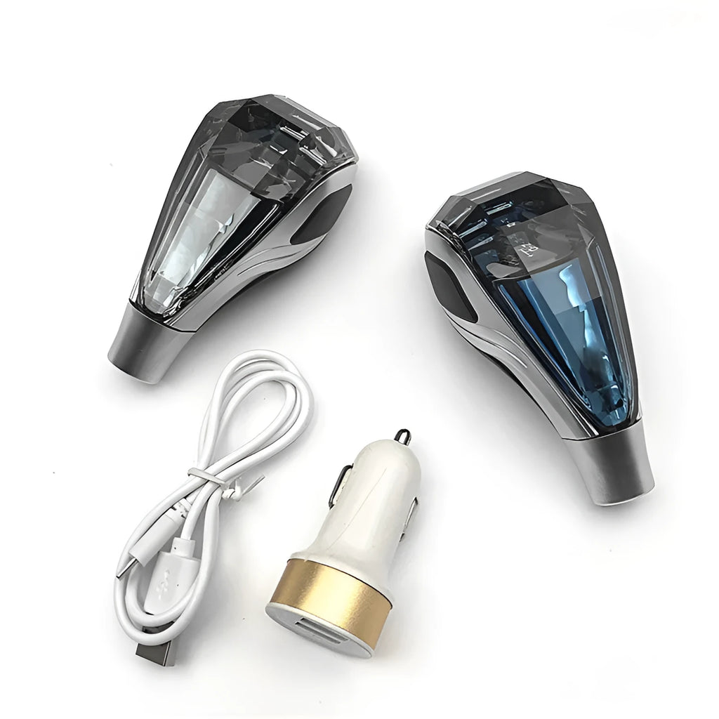 Crystal touch-sensitive light emitting gear head with metal matte finish and colourful LED