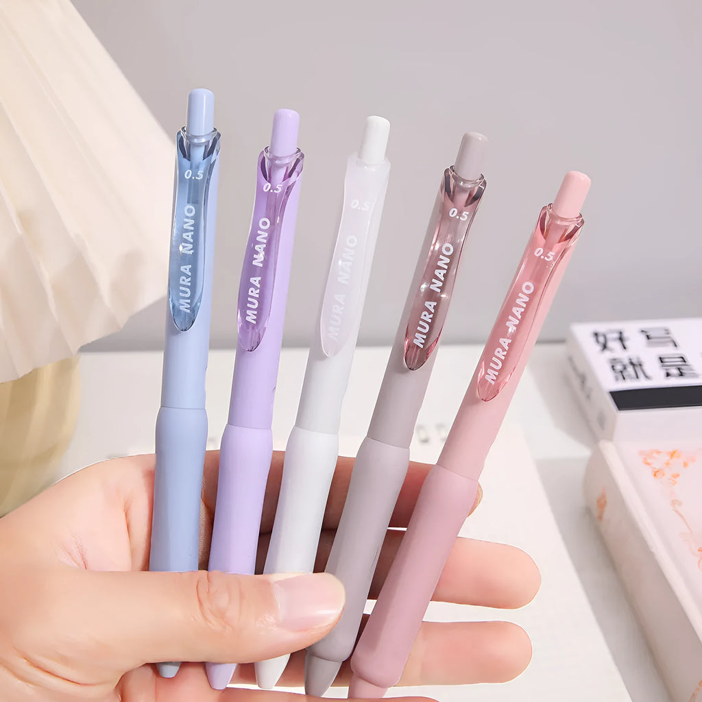 Macaron colour press gel pen with 0.5mm tip in three smoked colour options