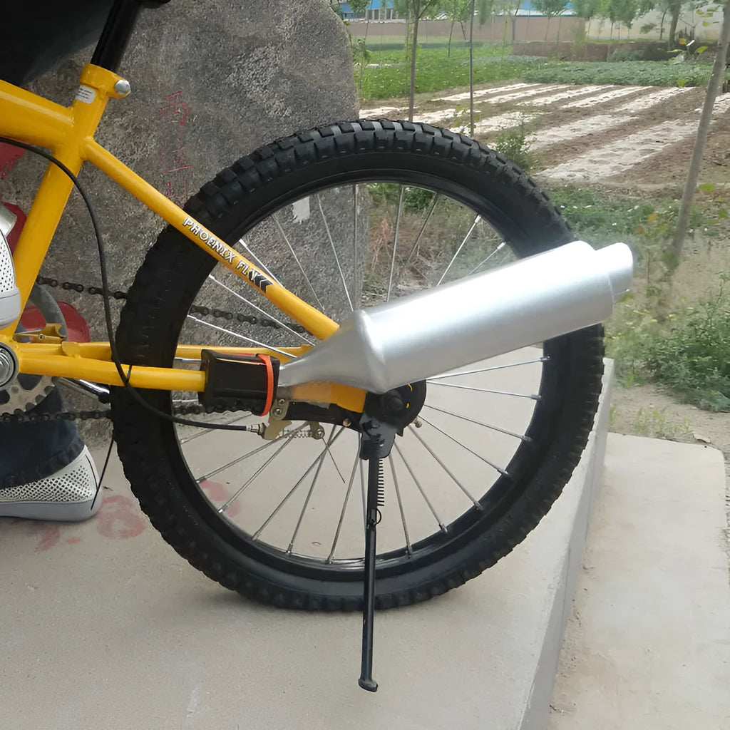 Motorcycle engine sound effect loudspeaker for bicycle turbine spoke tube with sound cards, DIY stickers, bracket and PE main part
