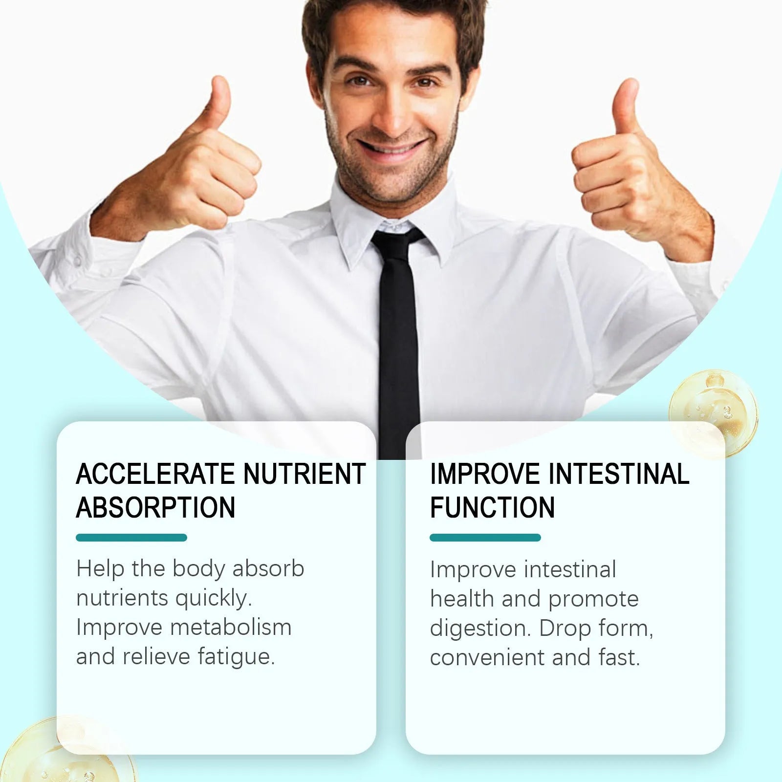 60ml bottle of intestinal care supplement drops for oral administration