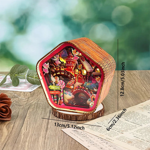 3D wooden carved night light bedside ornament in American style with carved detail