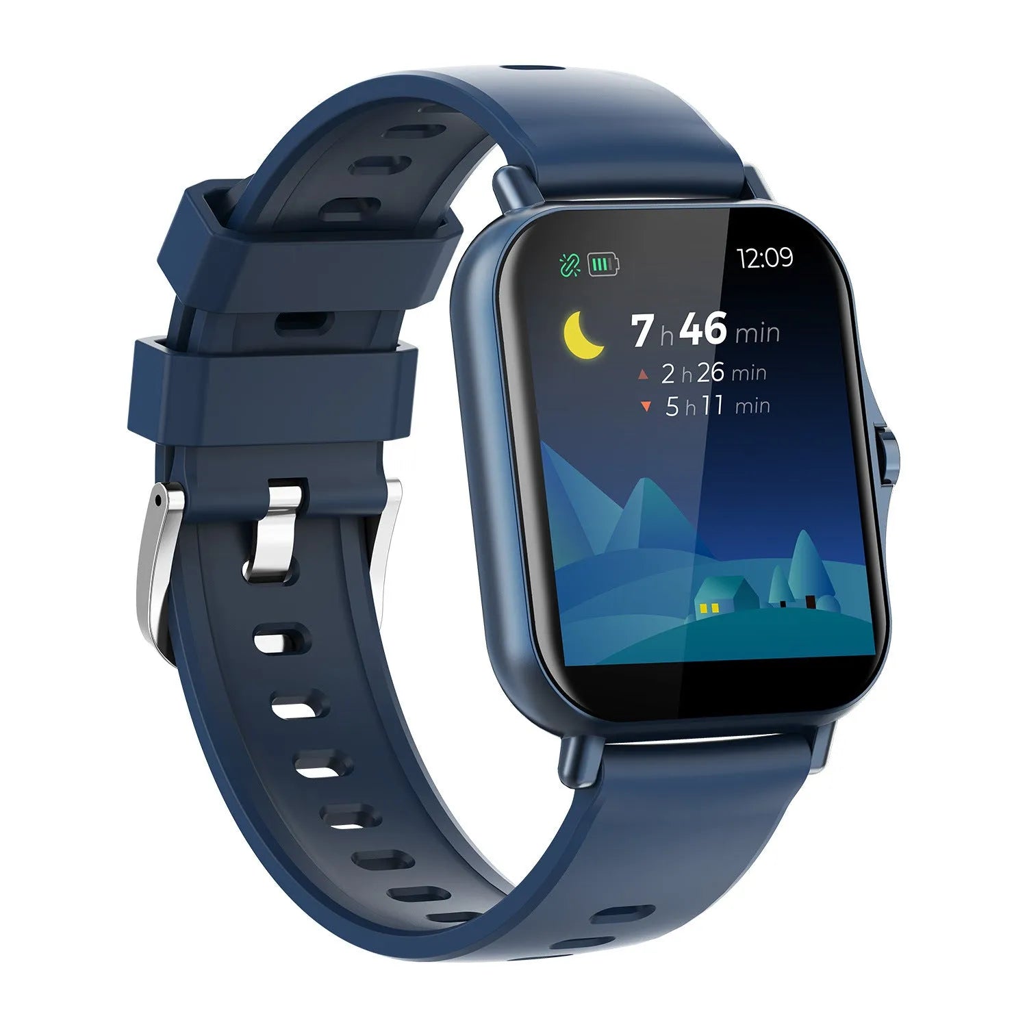 W10 Bluetooth smart watch for heart rate and blood pressure monitoring on a wrist.