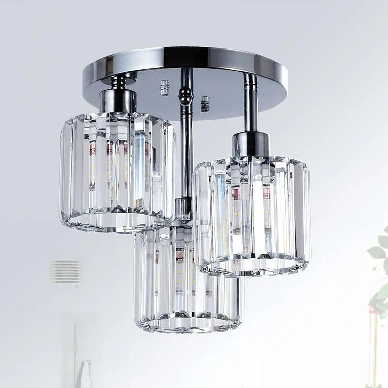 Crystal ceiling light in black modern style with E27 E26 220V fitting for corridor and entrance