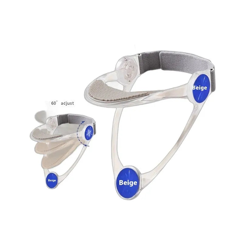 Adjustable cervical spine support brace in blue colour showing adult sizing