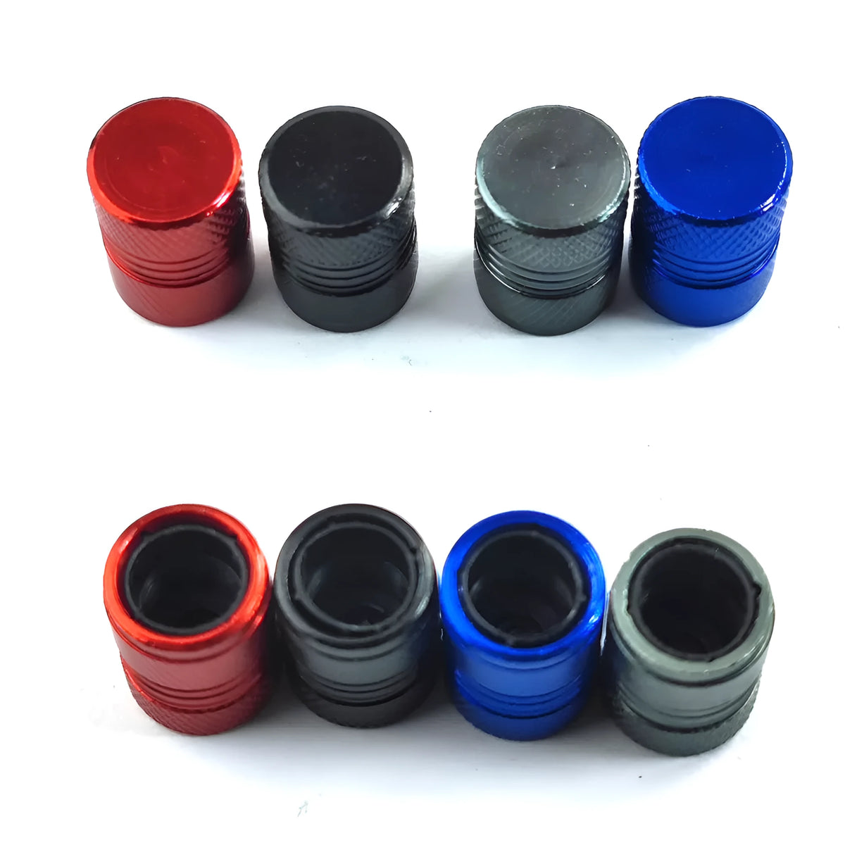 Aluminium car tyre dust protection valve cap in black 17mm length