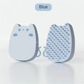 Blue sponge silicone pet comb with dual-type teeth for grooming cats and dogs