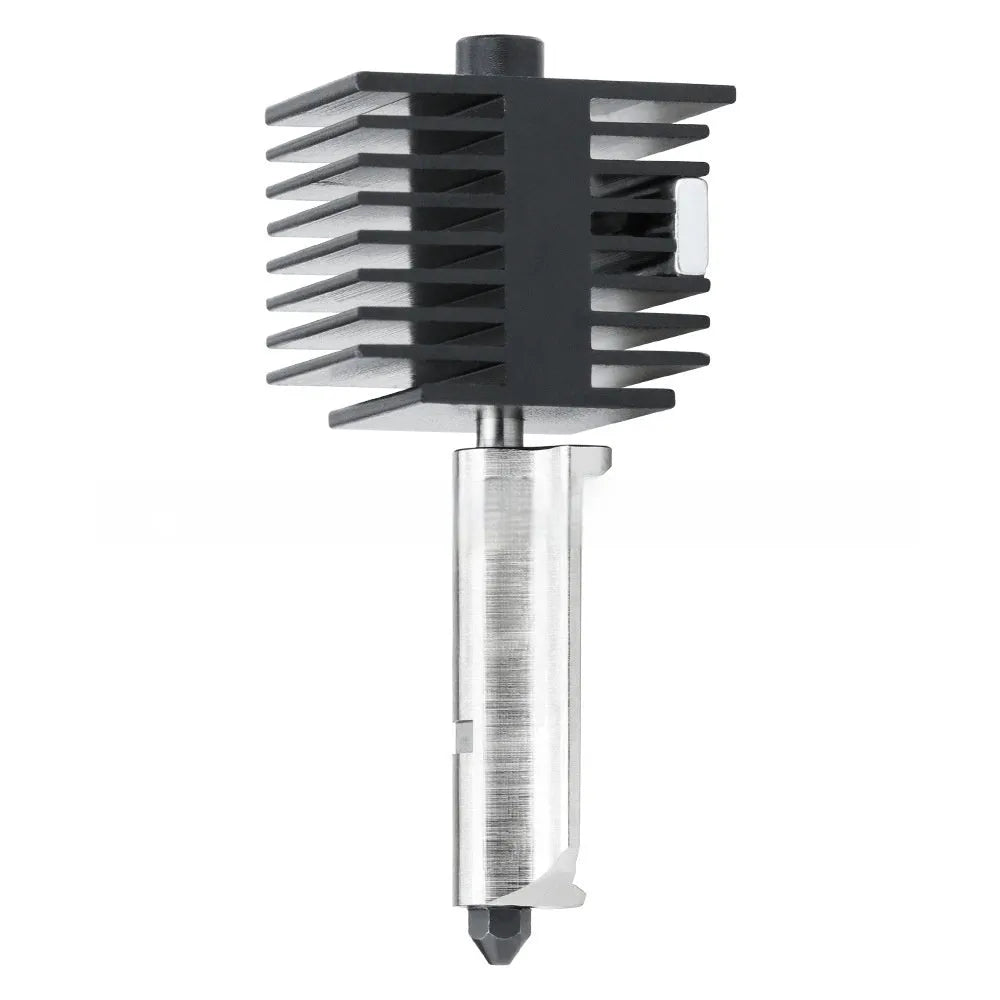 Hardened steel hot end and nozzle assembly for Bambu Lab A1 Mini 3D printer with silicone sleeve