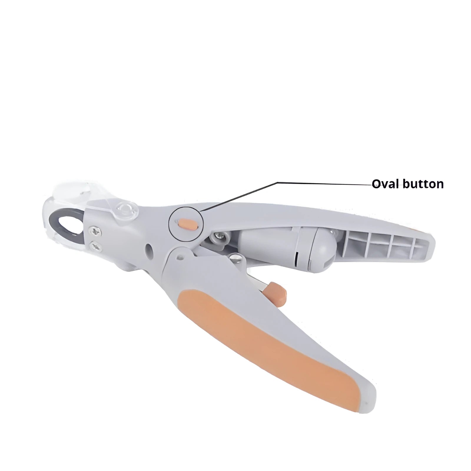 LED dog nail clipper with blood line indicator showing ABS plastic construction