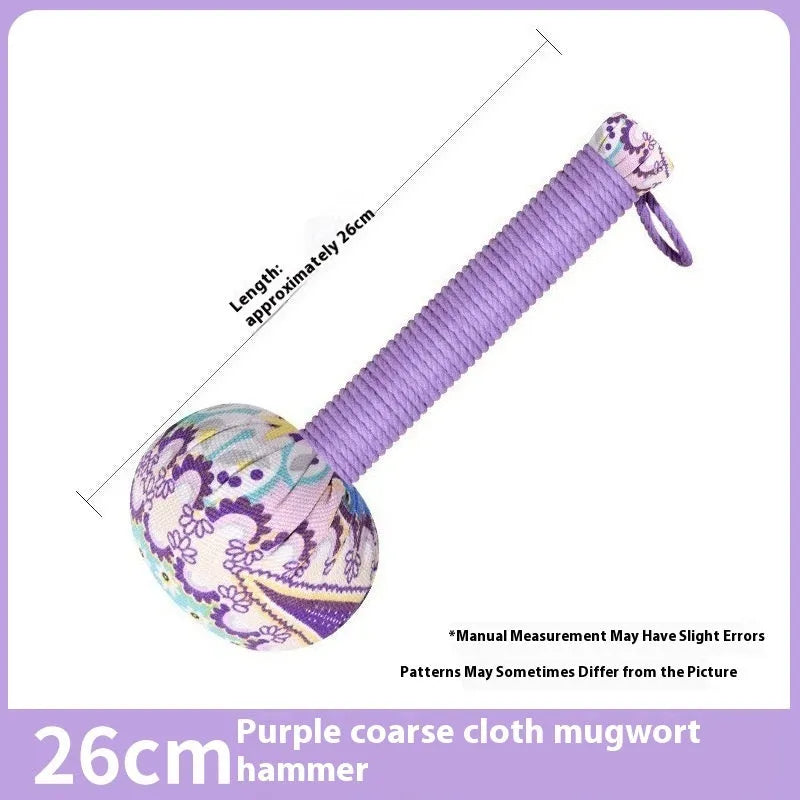 Argy wormwood handheld massage hammer in green colour showing 26cm length measurement