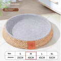 Rattan woven cat nest bed showing breathable open construction in pet sleeping basket design