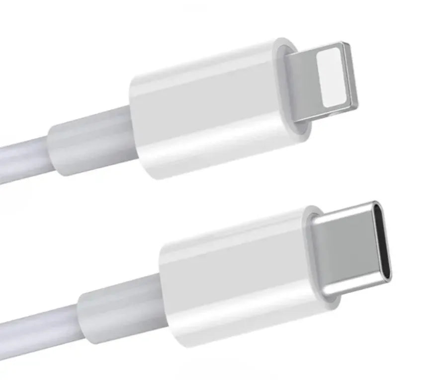 White British 20W USB-C PD fast charger with multiple cable length options including 1m, 1.5m, and 2m
