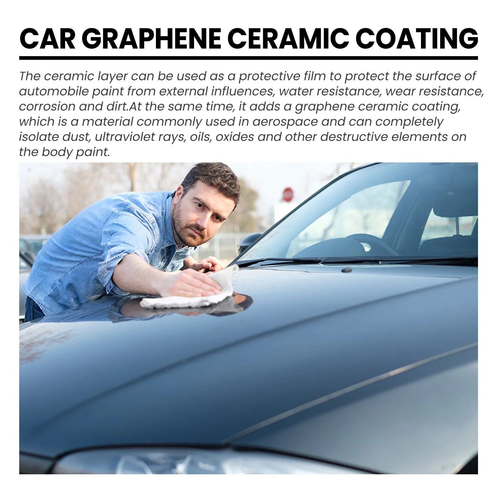 70ml automotive graphene ceramic coating kit with sponge, towel, gloves and cloths