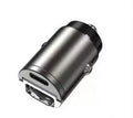 Mini 30W dual-port car cigarette lighter charger in zinc alloy construction